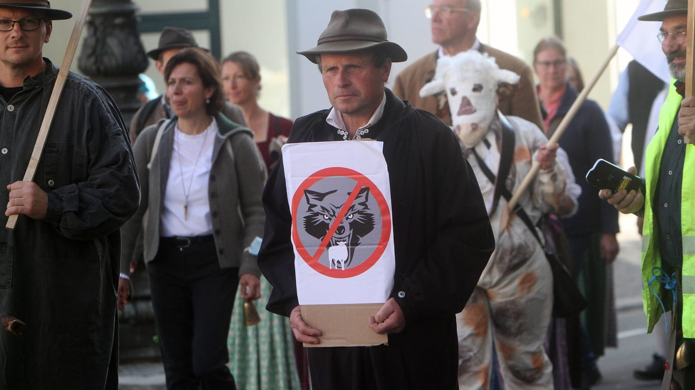 Demo des Bayerischen Bauernverbands (BBV) in München (Archivbild): Den Bauern ist der Wolf ein Dorn im Auge.