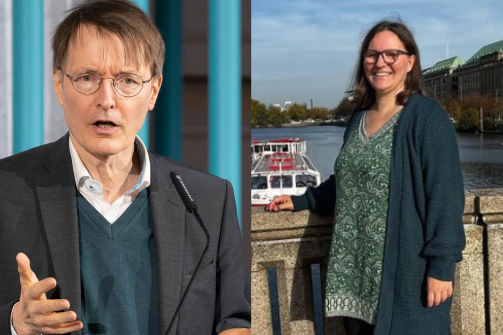 Bundesgesundheitsminister Karl Lauterbach (Archivfoto) und Silke Nücklaus (Collage): Sie schreibt ihm seit Sommer jeden Tag.
