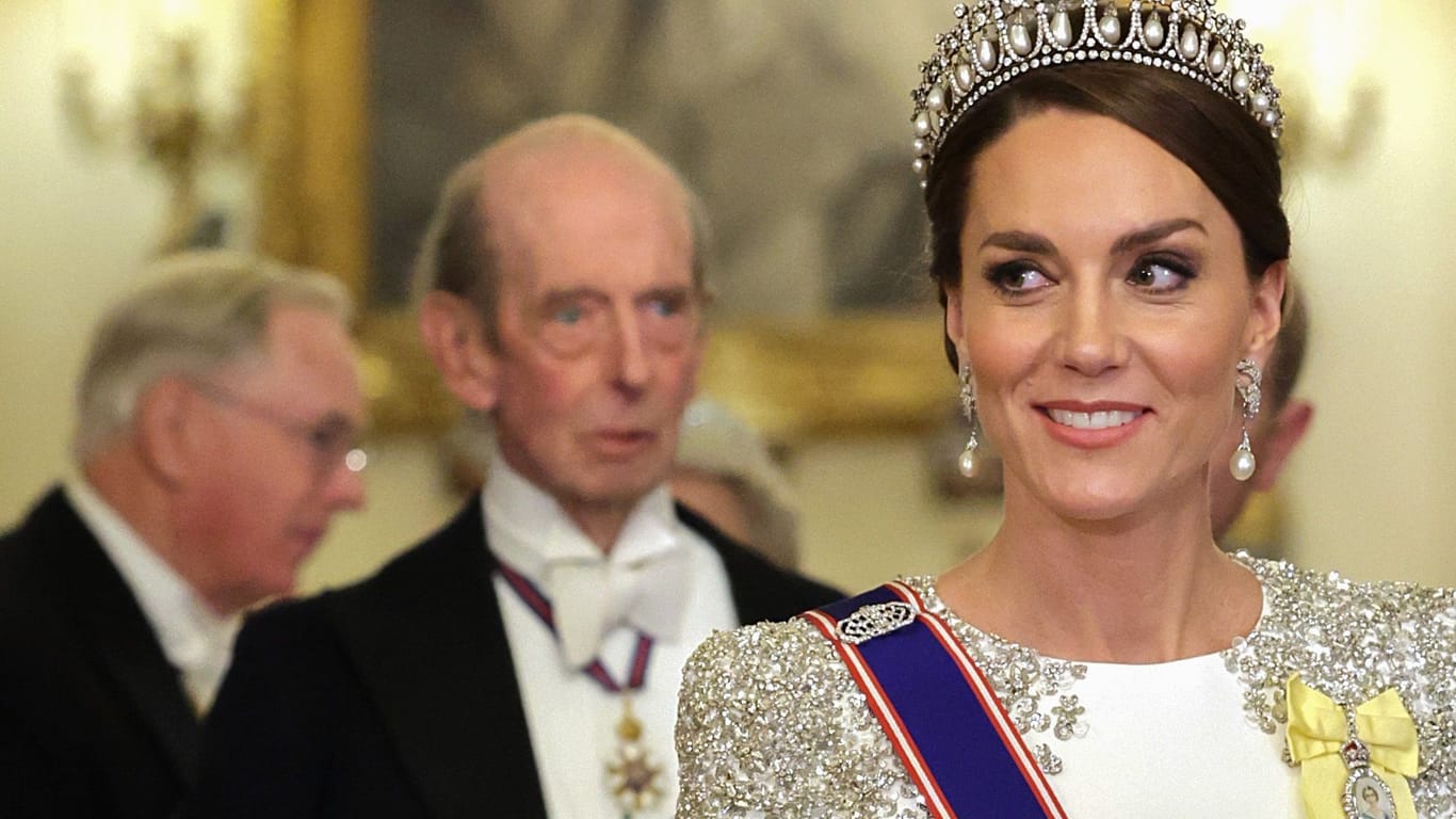Prinzessin Kate: Für das Staatsbankett wählte sie ein Hochzeitskleid.