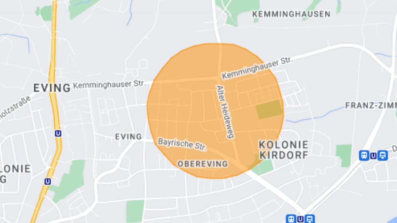 Der Evakuierungsradius: In diesem Gebiet müssen alle Dortmunder ihre Wohnungen verlassen.