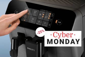Cyber-Monday-Angebote bei Lidl: Der Discounter reduziert Kaffeevollautomaten von Philips, Krups und De'Longhi.