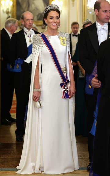 Princess Kate chose a Jenny Packham gown.