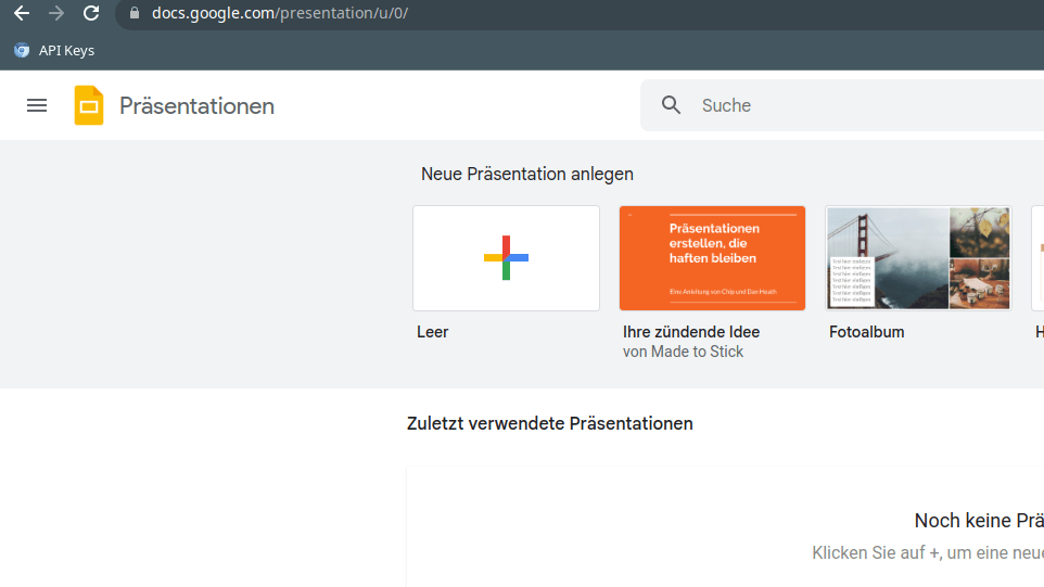 Über Google Slides lassen sich Präsentationen im Browser erstellen.