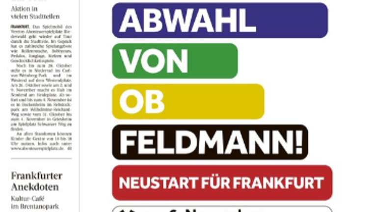 Eine Anzeige des Parteienbündnis in der "FR": Auch diese Anzeige hat kein neutrales Motiv.