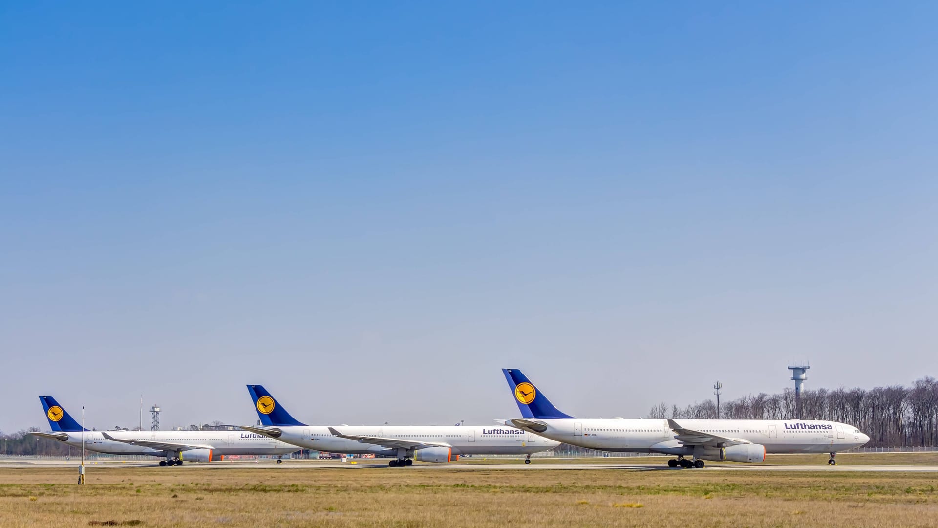 Flugzeuge der Lufthansa (Archivbild): Während der Hochphase der Coronapandemie herrschte am Himmel weitegehnd Leere.