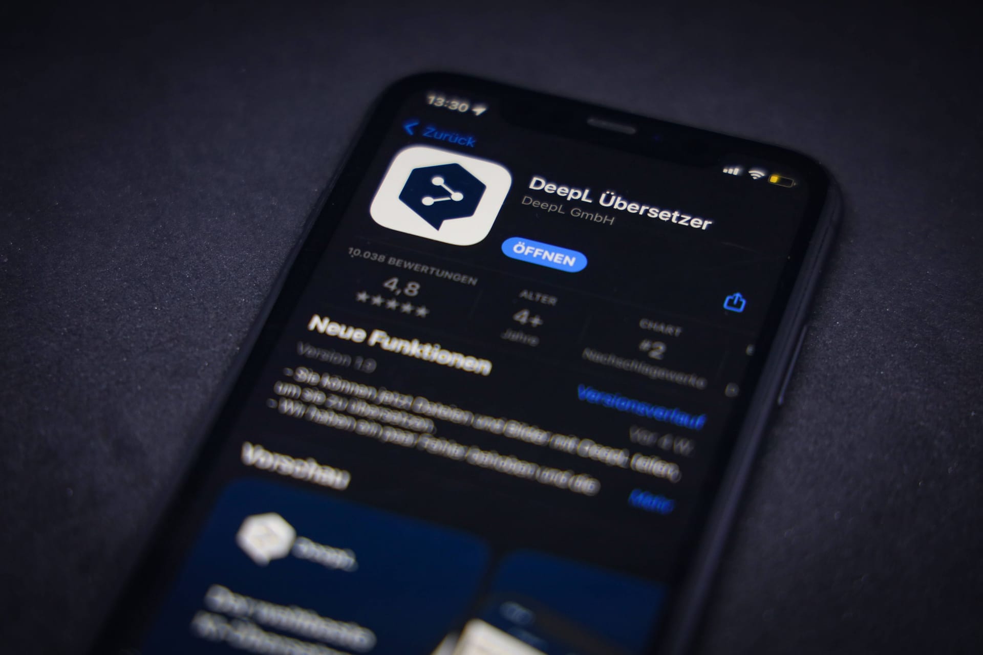 Deepl im Appstore (Symbolbild): Der Übersetzungsdienst gilt in vielen Punkten als besser als Google Translate.