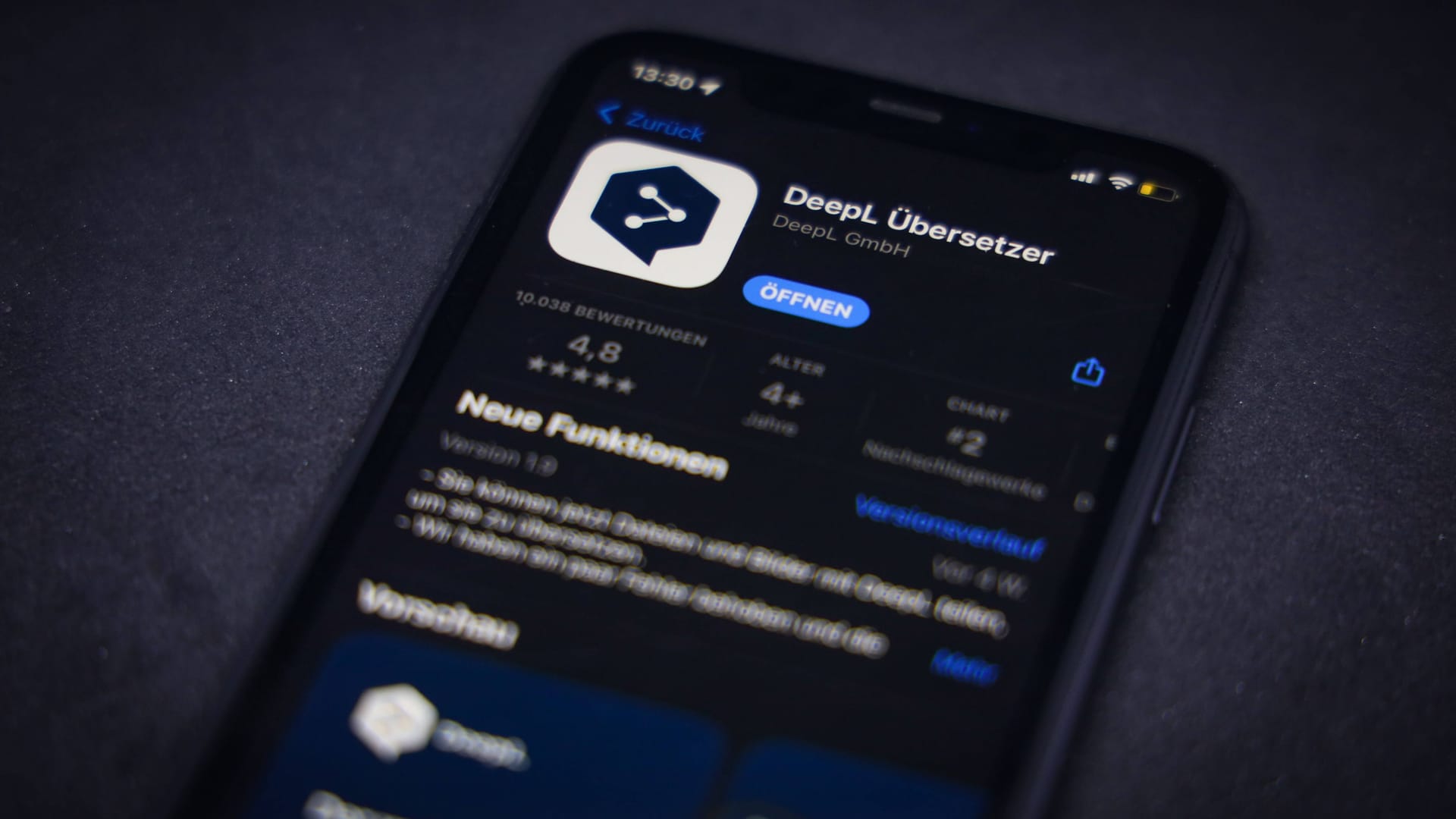 Deepl im Appstore (Symbolbild): Der Übersetzungsdienst gilt in vielen Punkten als besser als Google Translate.