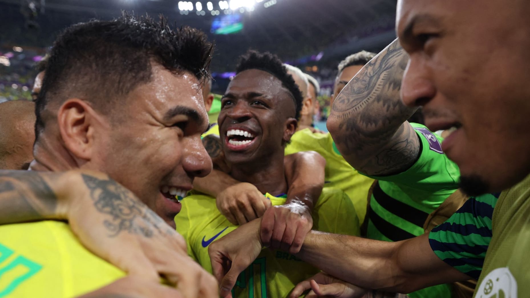 Casemiro (l.): Er ist Brasiliens Matchwinner beim Duell mit der Schweiz.