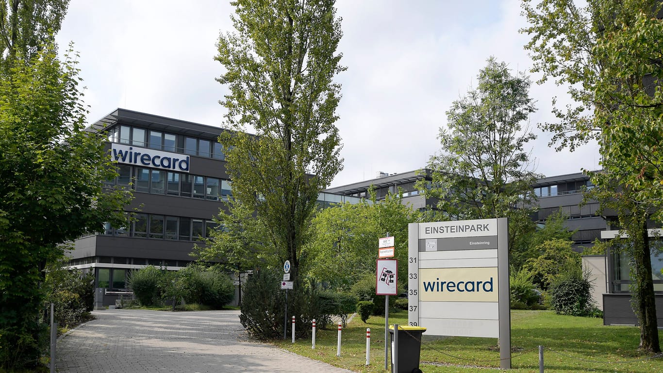 Das Firmengelände von Wirecard in Aschheim bei München (Archivbild): Wegen eines riesigen Betrugsskandals ist die Firma inzwischen aufgelöst.