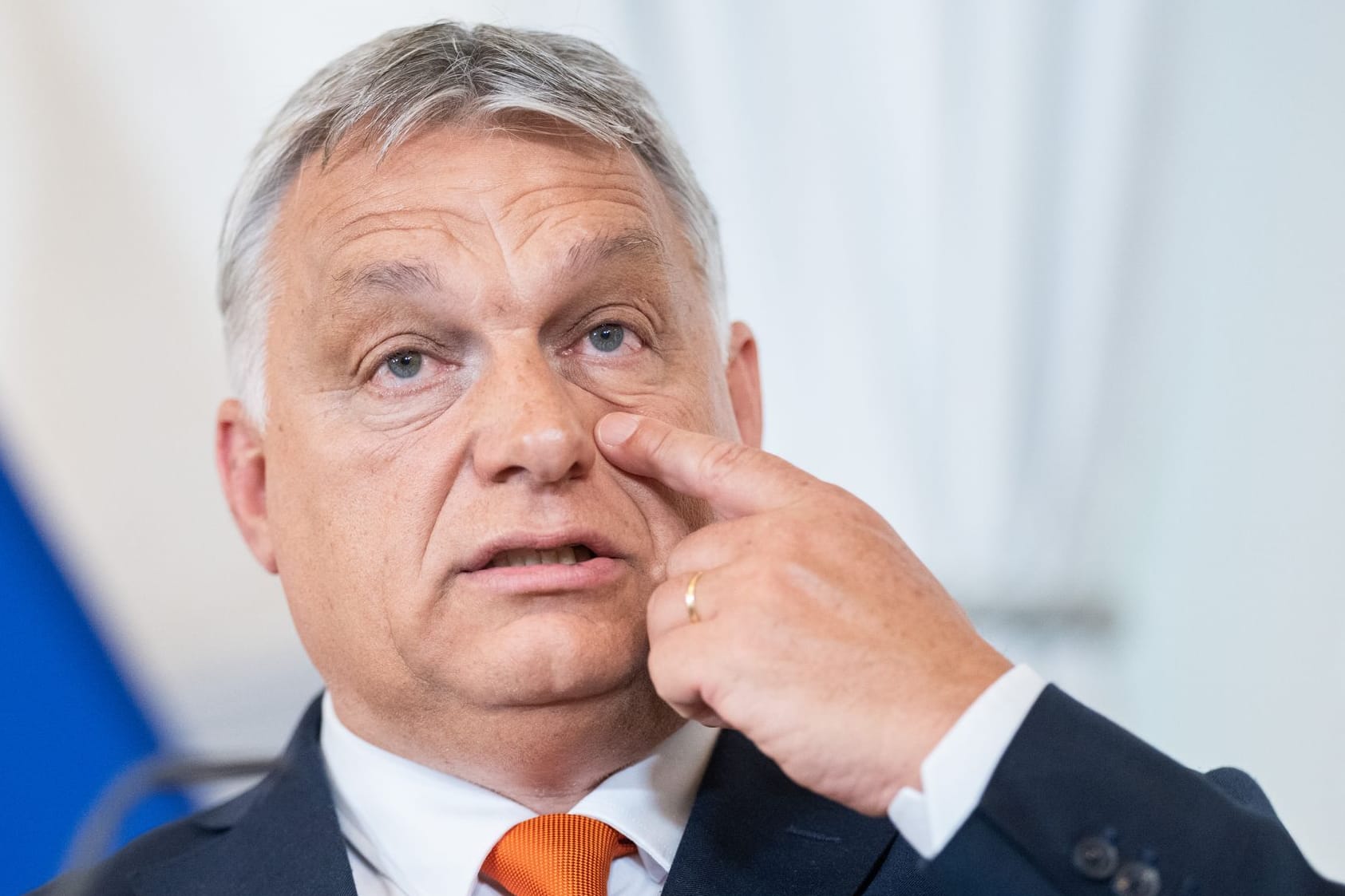 Viktor Orban, Ministerpräsident von Ungarn, nimmt im Bundeskanzleramt in Wien an einer gemeinsamen Pressekonferenz mit dem Bundeskanzler von Österreich teil. (Illustration zu dpa "EU-Staaten einigen sich auf Einfrieren von Geldern für Ungarn")