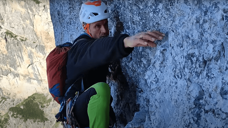 Christoph Klein auf der Nordwand Rocchetta Alta di Bosconero, Italien (Screenshot): Auf seinem YouTube-Kanal lud der Rosenheimer regelmäßig Videos von seinen Kletter-Expeditionen hoch.