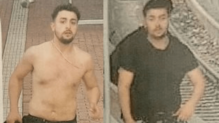 Die Polizei fahndet mit Fotos nach den Tätern: Der Tatverdächtige trug eine helle Jeanshose und dunkle Sneaker.