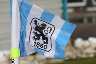 TSV 1860 München (Symbolfoto): Eine Eckfahne mit dem Logo des Vereins
