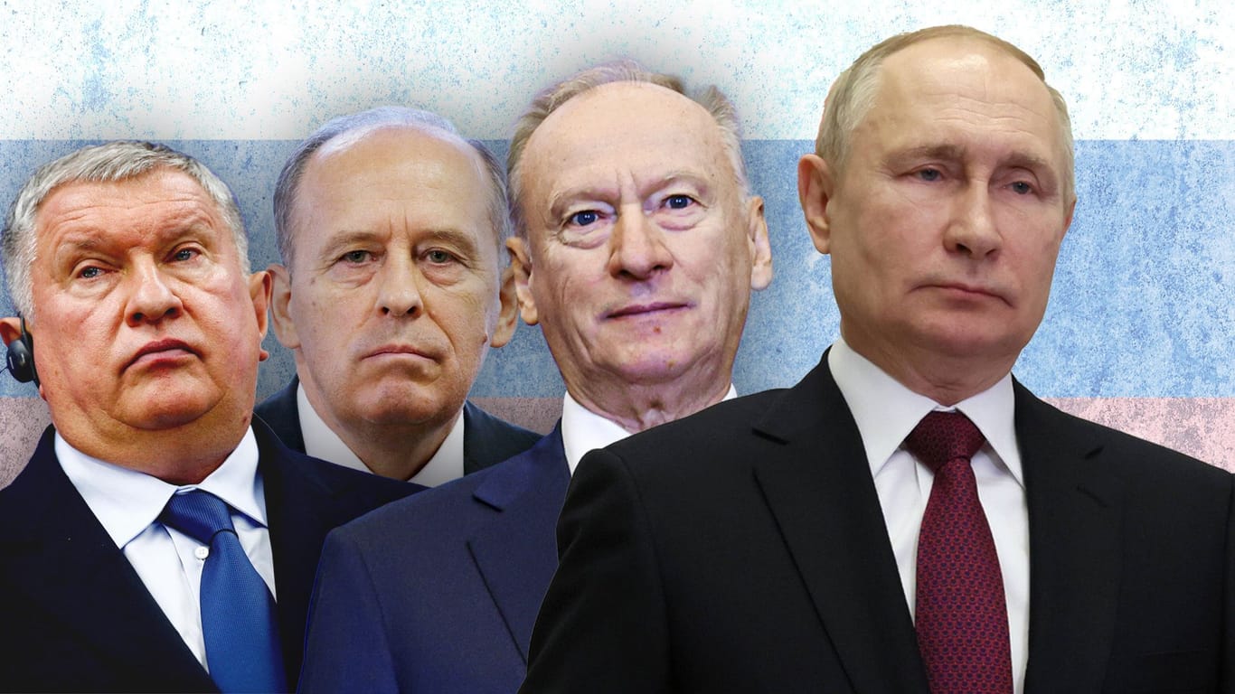 Igor Setschin, Alexander Bortnikow und Nikolai Patruschew (l-r). Die ehemaligen KGB-Mitarbeiter zählen zu Putins engsten Vertrauten.
