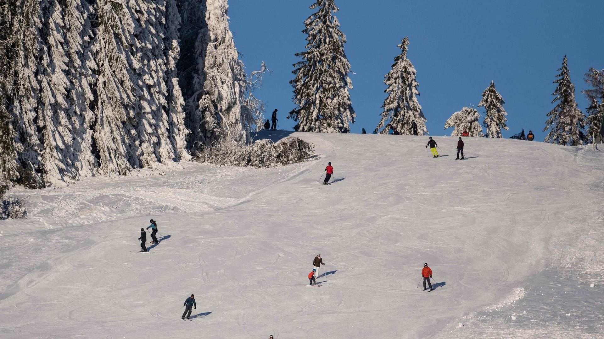 Wintersportler sind in einem Skigebiet auf der Piste (Symbolbild): Zwei Deutsche sind beim Wintersport ums Leben gekommen.