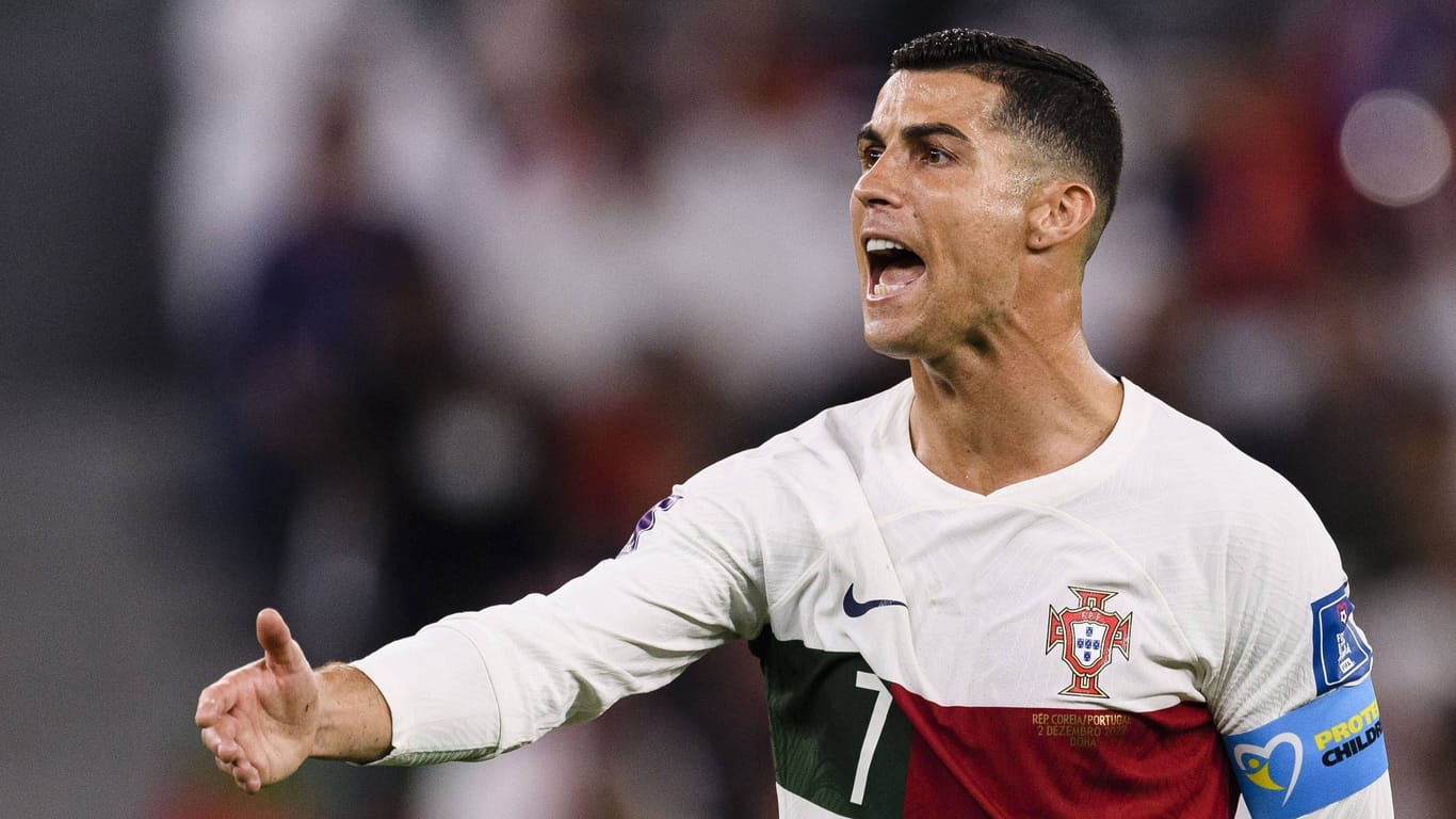 Cristiano Ronaldo: Sein Team steht bei der WM in Katar im Achtelfinale.