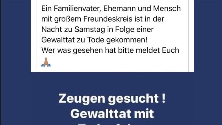 Der Zeugenaufruf: Auf Facebook wurde das Posting hundertfach geteilt.