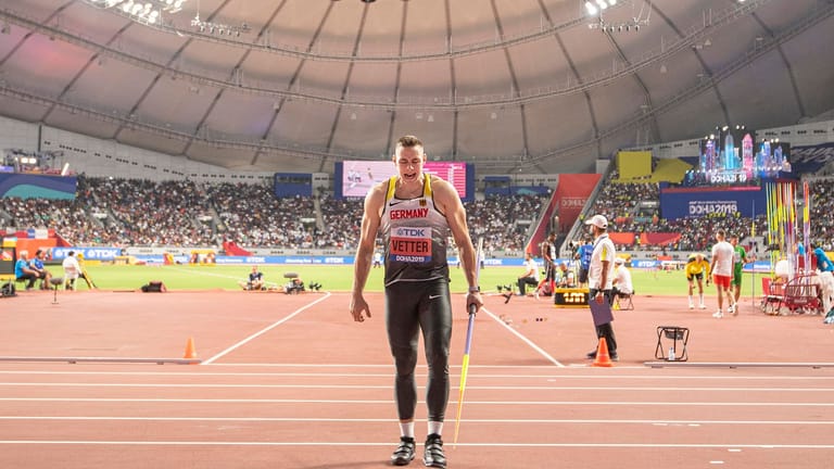 Der deutsche Speerwerfer Johannes Vetter bei der Leichtathletik-WM 2019 in Doha.