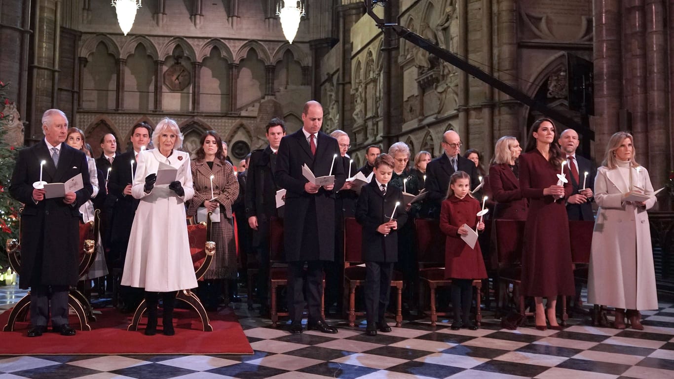 Die Royals beim Weihnachtskonzert von Prinzessin Kate in der Westminster Abbey am 15. Dezember 2022.