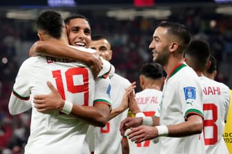 Das marokkanische Team: Sie stehen im Achtelfinale der WM.