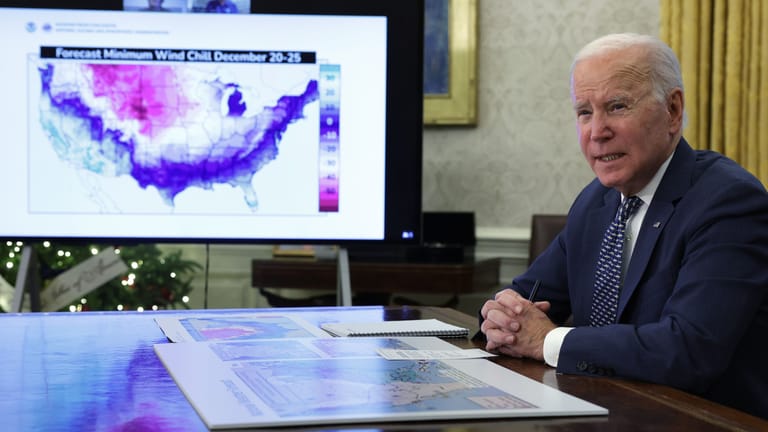 US-Präsident Biden warnte vor "lebensbedrohlicher Kälte".