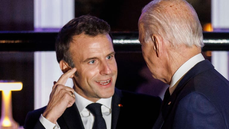 Emmanuel Macron und Joe Biden: Auch der Staatsbesuch brachte den US-Präsidenten nicht vom Kurs bei Subventionen ab.