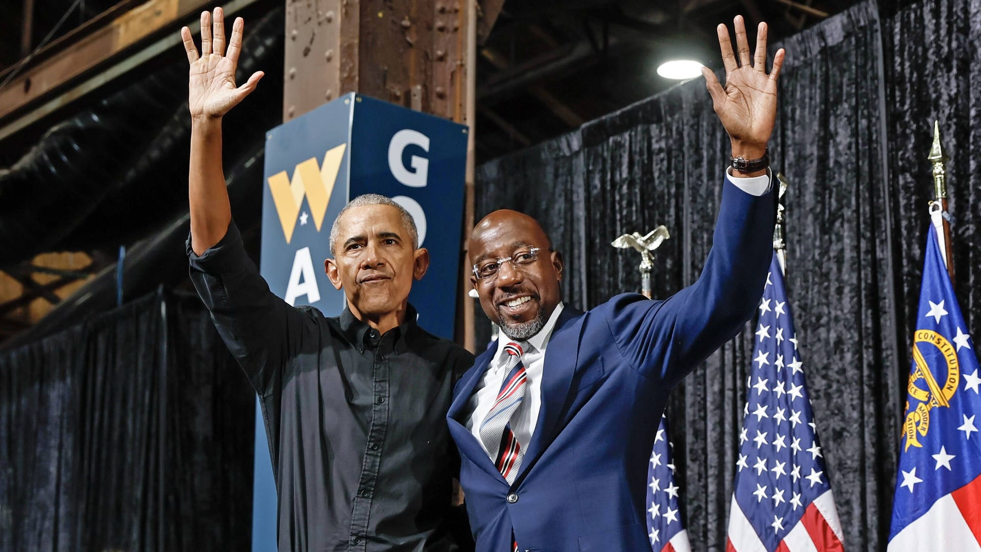 Endspurt mit Barack Obama: der demokratische Pastor Raphael Warnock