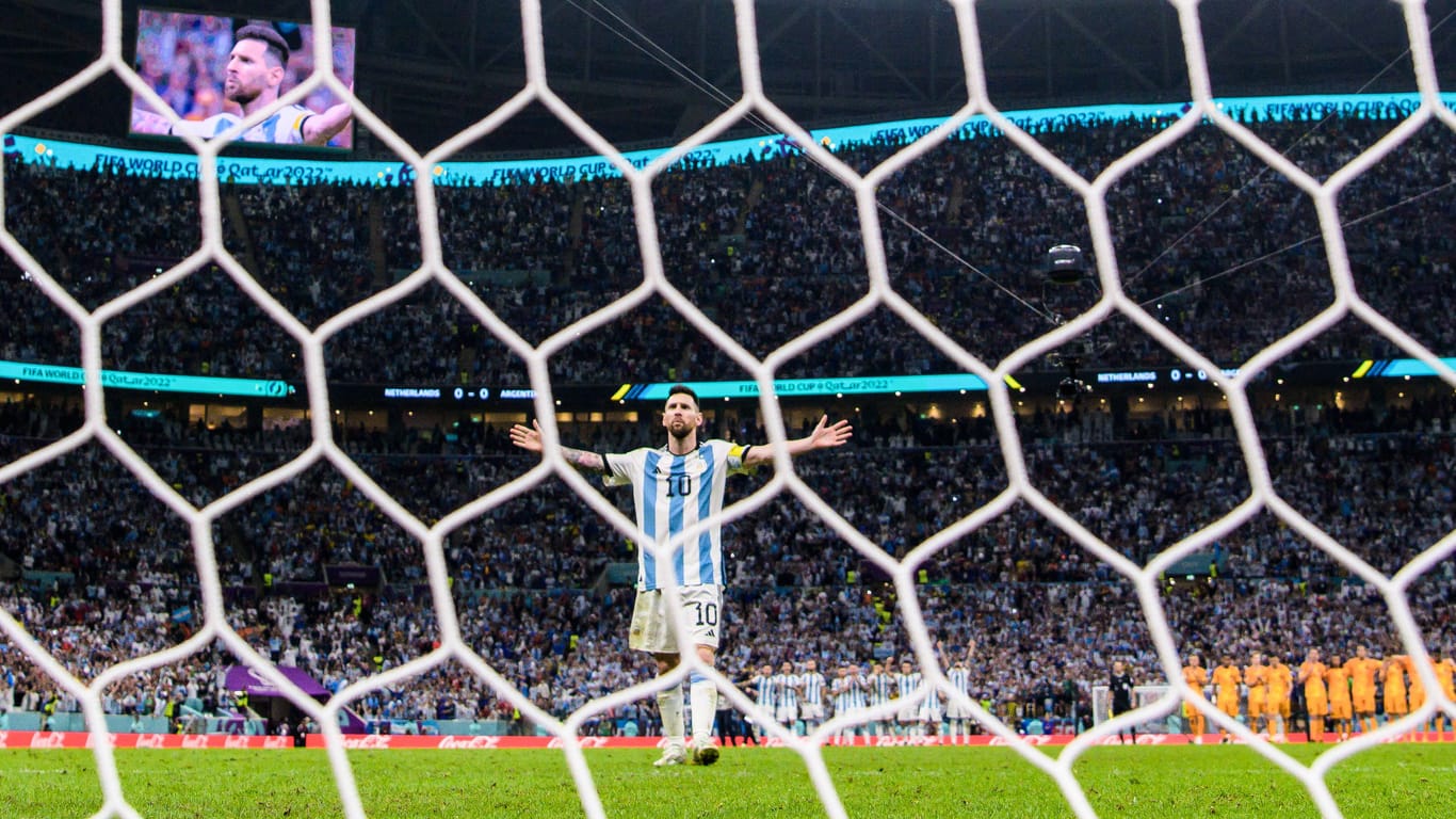 Lionel Messi nach seinem erfolgreichen Versuch im Elfmeterschießen.