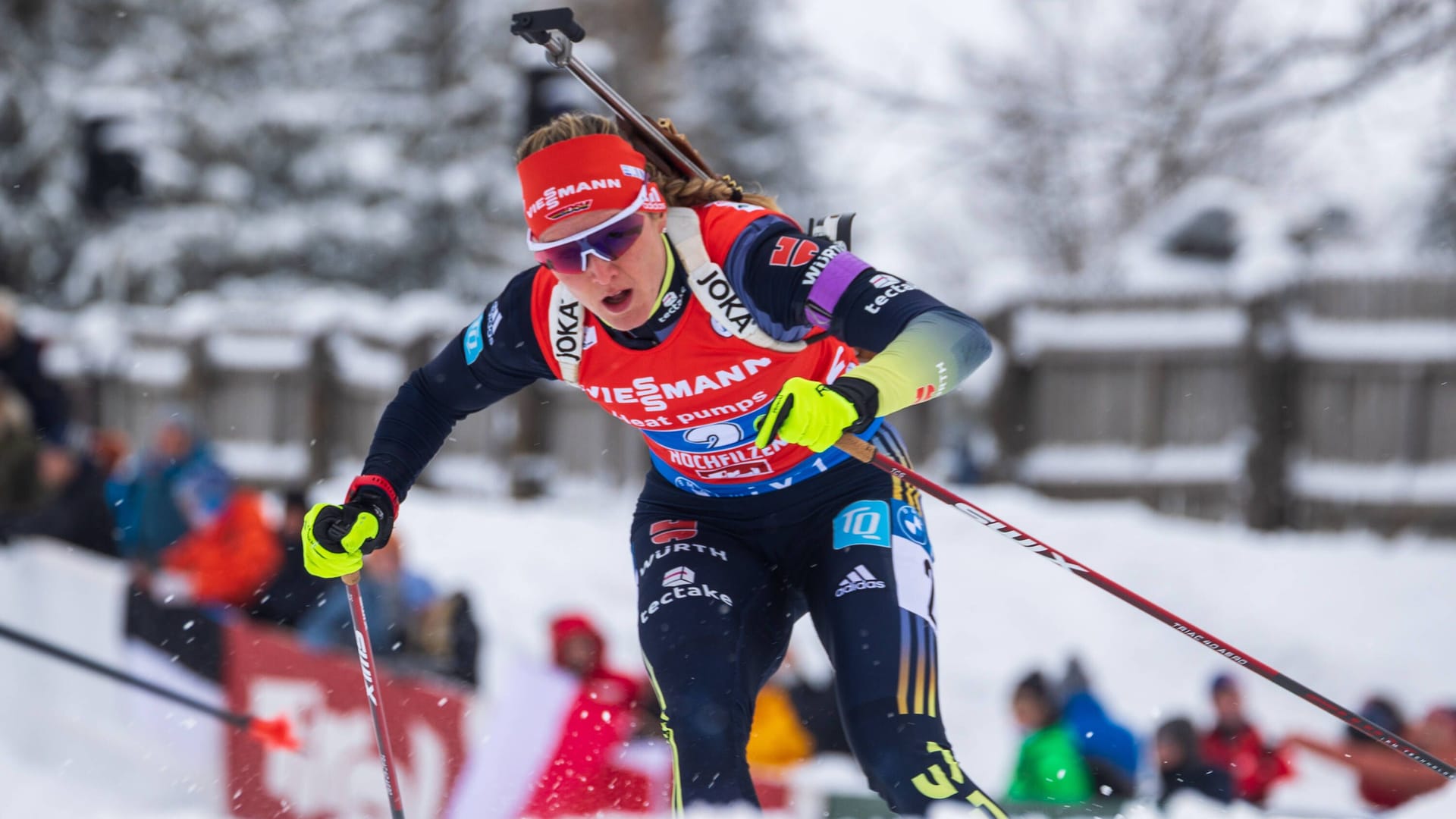 Denise Herrmann-Wick: Die deutsche Biathletin präsentierte sich im Sprint in Annecy in starker Form.