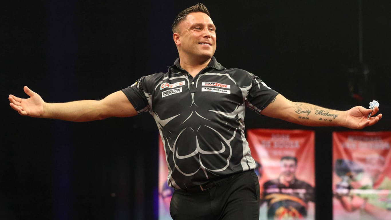 Gerwyn Price: Auch der ehemalige Rugby-Spieler gehört wieder zu den Topfavoriten der Darts-WM.