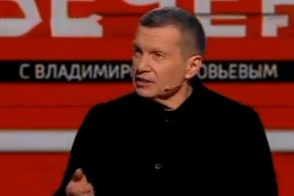 Talkshow-Moderator Wladimir Solowjow fordert im russischen Staatsfernsehen Angriff auf Deutschland