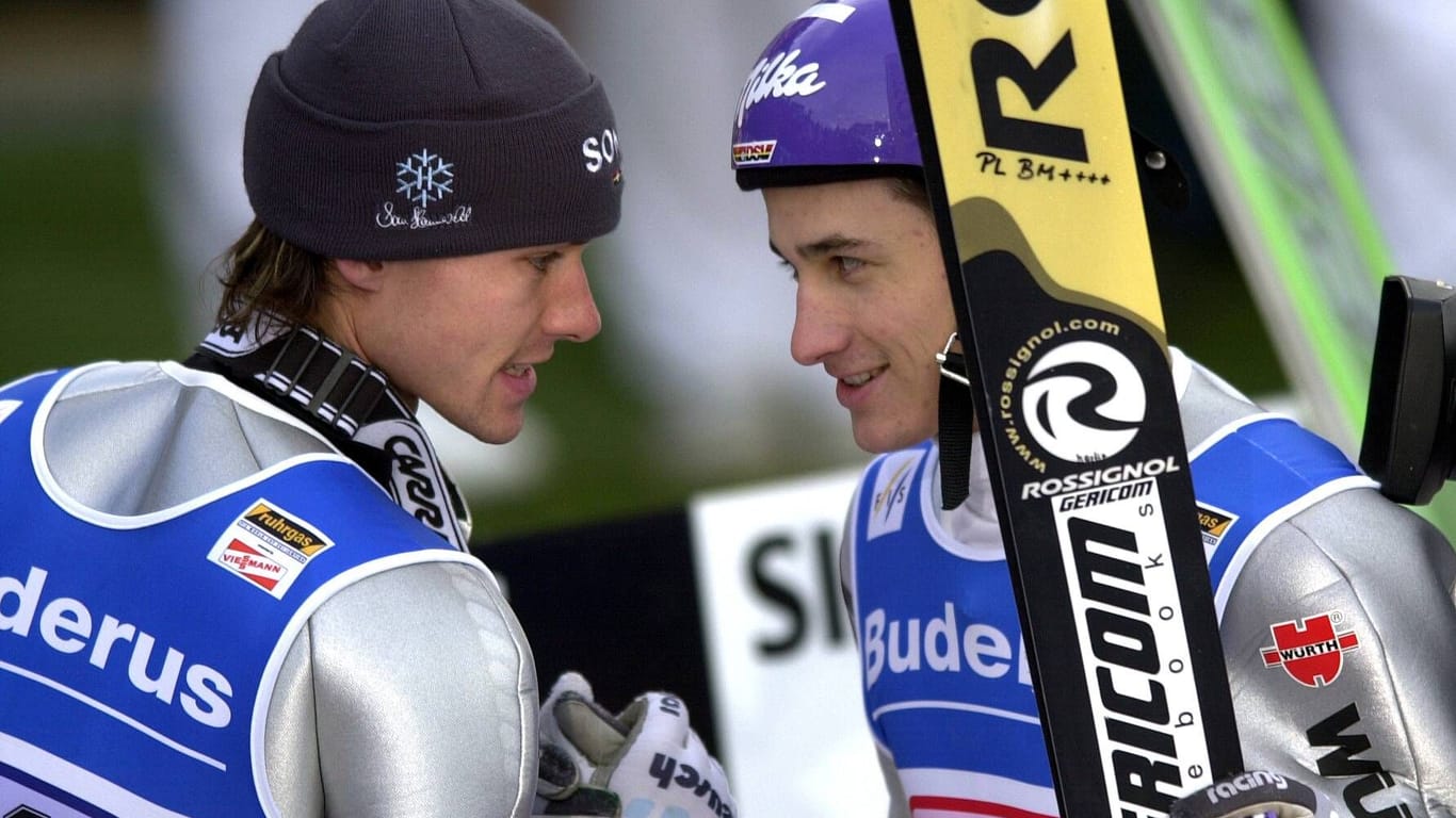Hannawald (l.) und Schmitt: Die beiden prägten eine deutsche Skisprung-Ära.