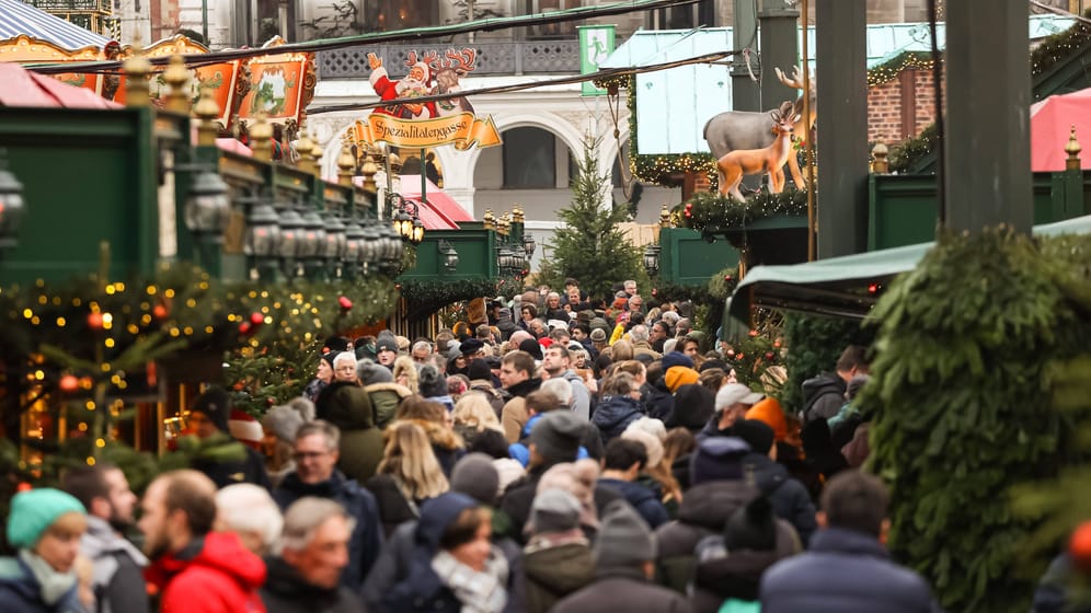 Der historische Roncalli-Weihnachtsmarkt auf dem Rathausmarkt in Hamburg: Hier hat ein Tierschützer schreckliche Entdeckungen gemacht.