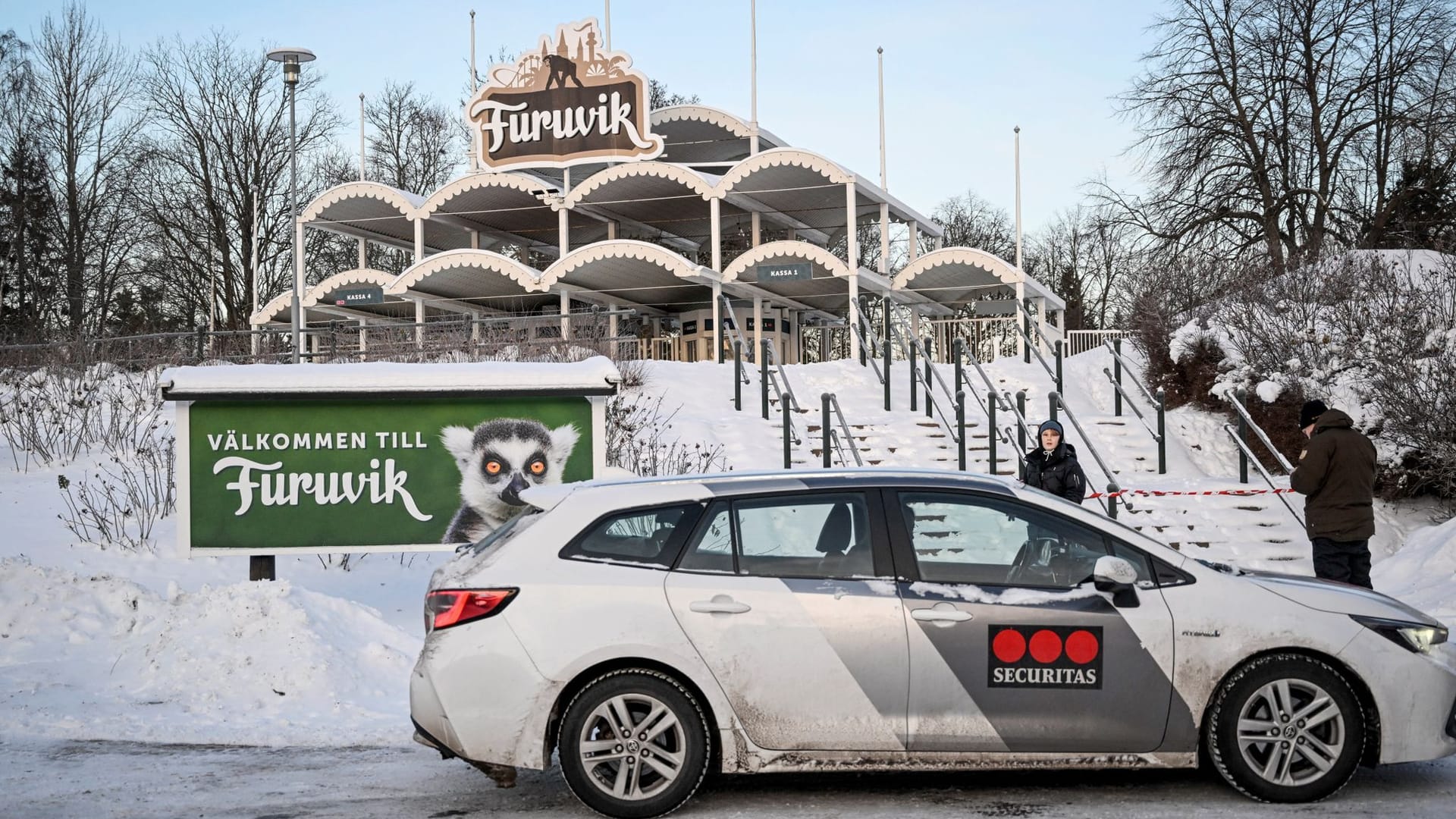 Eingang des Tierparks Furuvik: Wie die Schimpansen ausbrechen konnten, ist unklar.