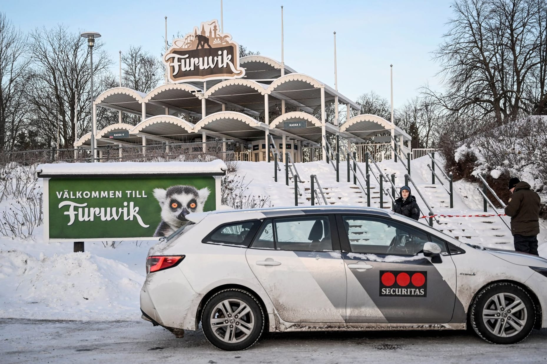 Eingang des Tierparks Furuvik: Wie die Schimpansen ausbrechen konnten, ist unklar.