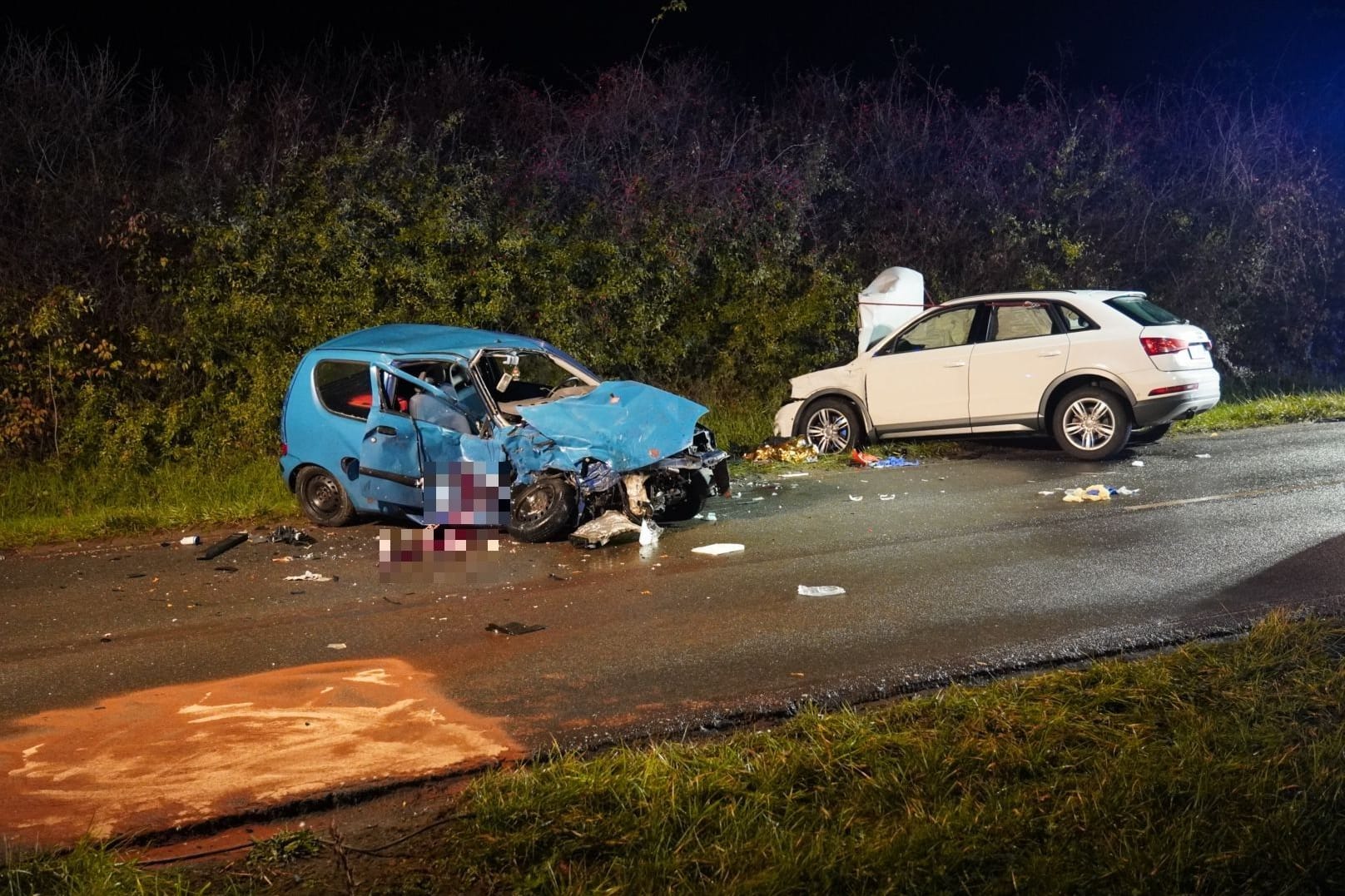 Unfallstelle in Südhessen: Bei dem Crash kam ein junger Mann ums Leben.