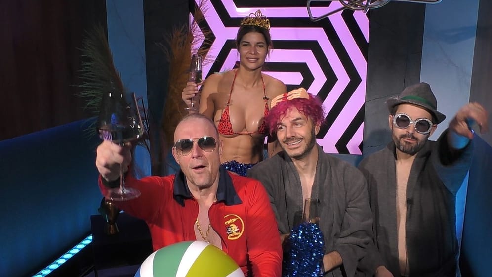 Die Finalisten von "Promi Big Brother": Rainer, Micaela, Sam und Menderes.