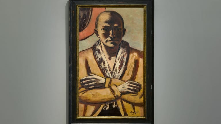 Das Gemälde "Selbstbildnis gelb-rosa" von Max Beckmann: Der Künstler malte das Werk während seines Exils in Amsterdam.