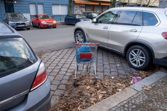 Einkaufswagen in einer Parklücke (Symbolfoto): Manch einer nutzt diesen Weg, andere schlagen sich lieber um begehrten Parkraum.