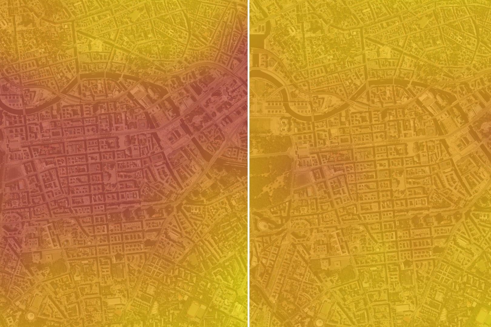 Links 2021, rechts 2022: In Mitte ist ein deutlicher Effekt der Sparmaßnahmen sichtbar.