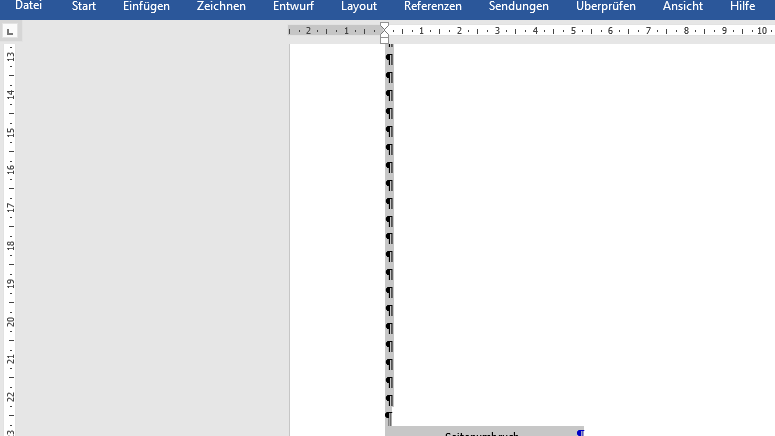 Zum Löschen von Absatzmarken und Seitenumbrüchen markieren Sie diese.