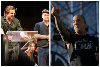 Die Toten Hosen um Sänger Campino (links) spielen wie La Pantera 2023 bei "Rock im Park" (Archivbilder): La Pantera steht wegen rechter Symbole in der Kritik.