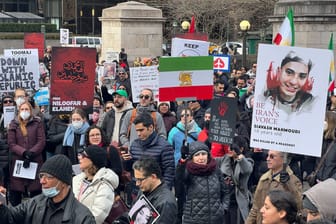 Eine Demonstration gegen das iranische Regime in New York City.