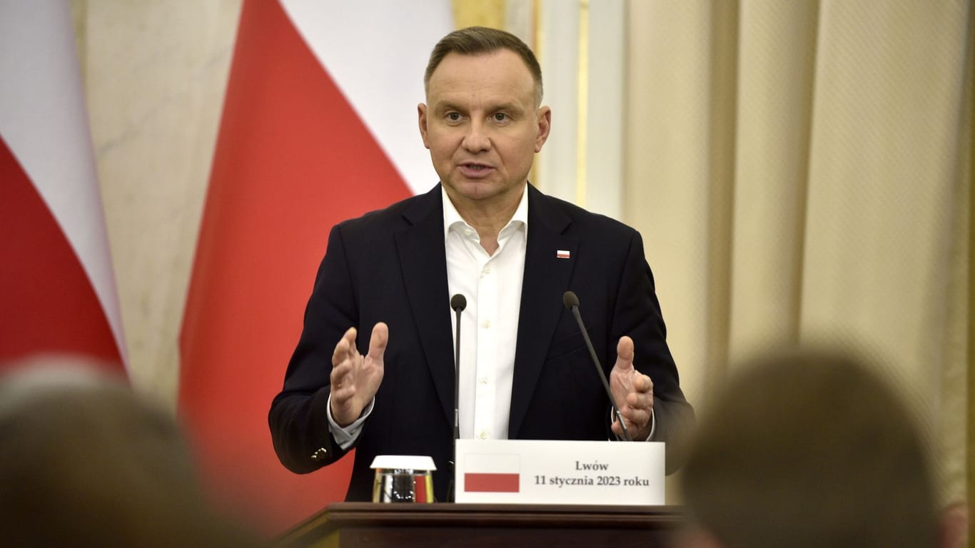 Andrzej Duda: Er fordert, dass Kampfpanzer zeitnah an die Ukraine überstellt werden.