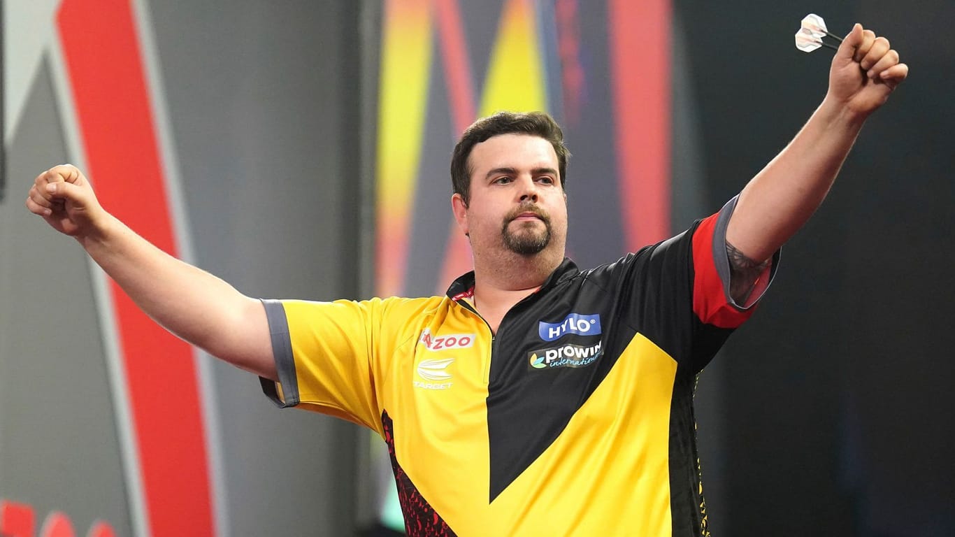 Gabriel Clemens: Der deutsche Darts-Star steht im Halbfinale der WM.