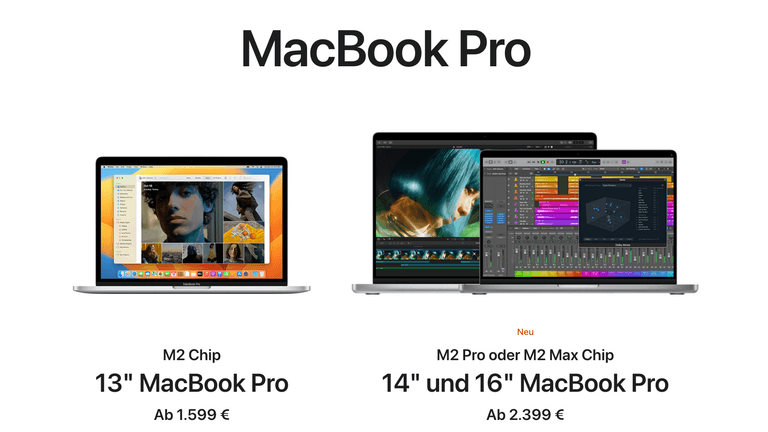 Apple Store: Das Unternehmen verkauft ab sofort seine neuen Modelle des MacBook Pro.