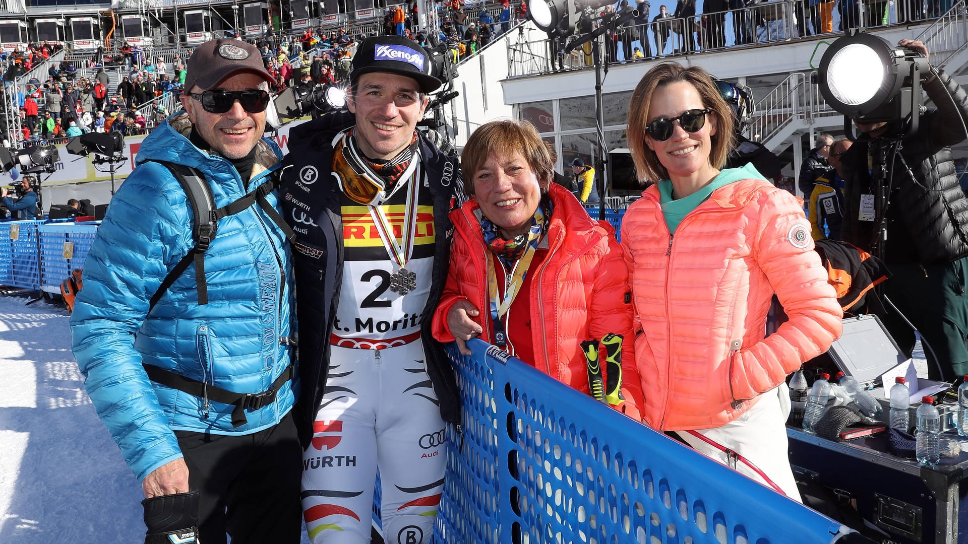 Familie Neureuther/Mittermaier (v.l.n.r.) : Christian, Felix, Rosi, Ameli.