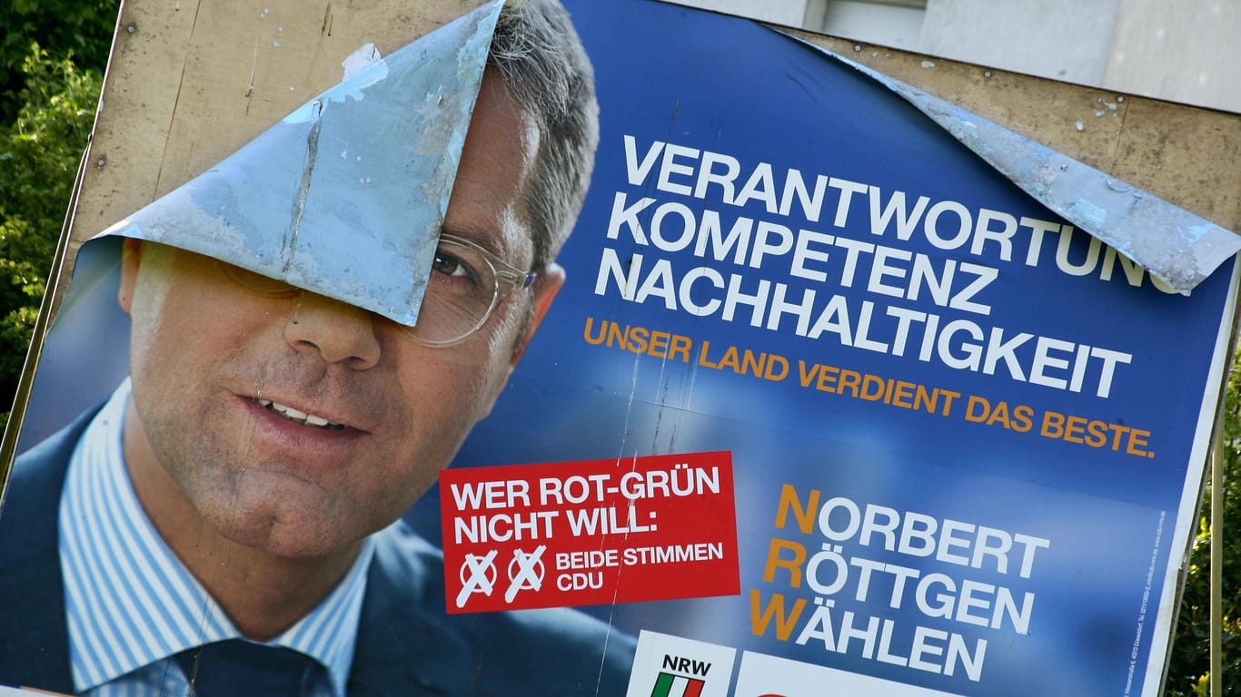 Beschädigtes Röttgen-Plakat 2012: Der Wahlkampf endete für den CDU-Politiker im Desaster.
