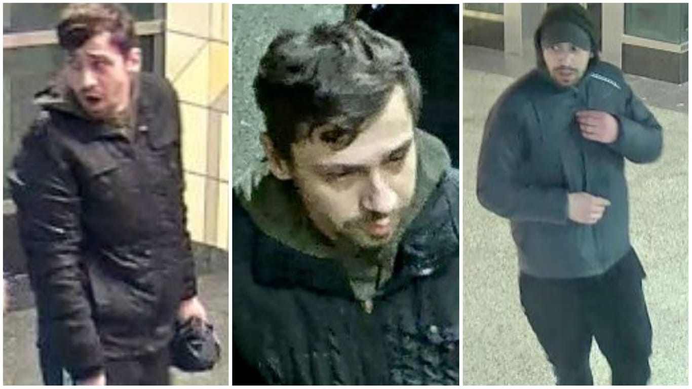 Überfall in Essen-Rüttenscheid: Der Verdächtige trug eine schwarze Jacke über einem Kapuzenpullover.