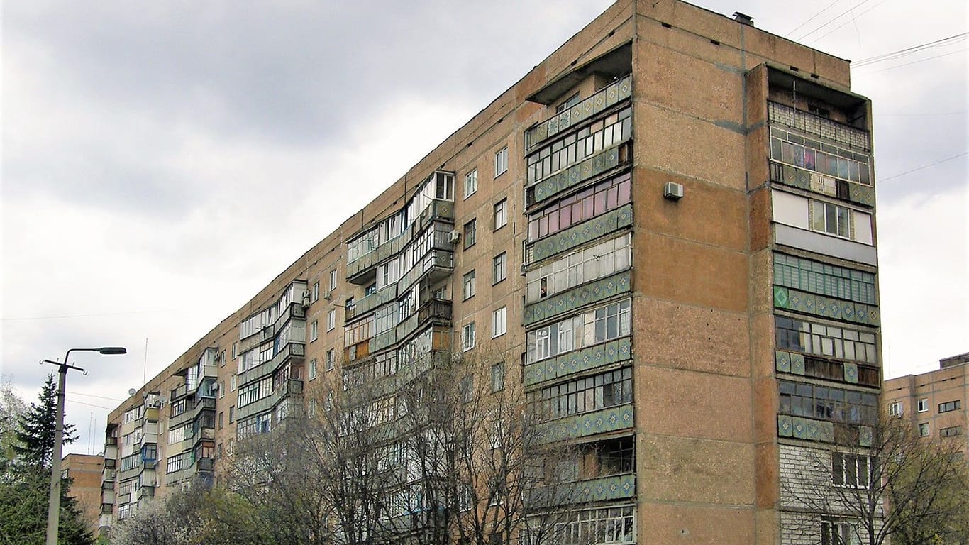Das betroffene Haus in Kramatorsk: Vier Menschen starben aufgrund einer radioaktiven Kapsel.